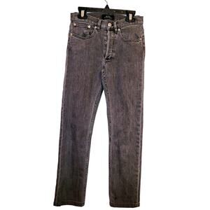 APC black wash Petit New Standard Size 24 straight button fly jeans Grunge